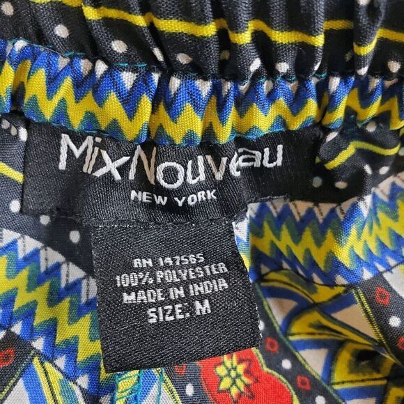 Mix Nouveau Skirt Womens Medium Green Polyester Dashiki Print Maxi Elastic Waist - Picture 2 of 10